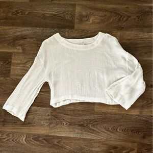 Sheer long sleeve crop top